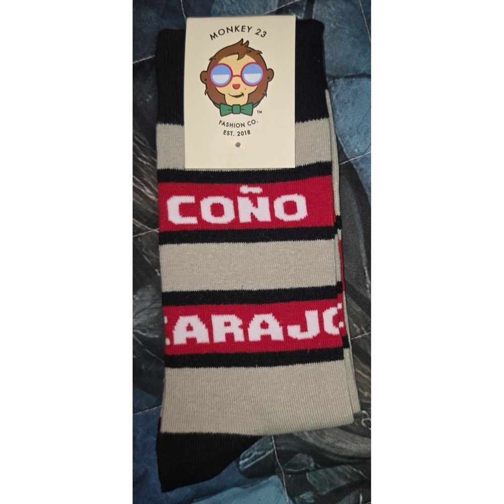 Monkey 23 Fashion Co Crew Socks Multicolor Striped One Size 6-12 Nasty SU139